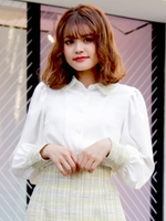 【S】ツイードカラーブラウス/YLW