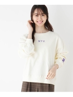 【University of NEW YORK】裏毛ドロップショルダープルオーバー/アイボリー(004)