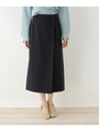 【VERY4月号掲載】【洗える・34(SS)、42(LL)WEB限定サイズ】Reflax（R）ラップ風ウエストボタンロングスカート/ネイビー(093)