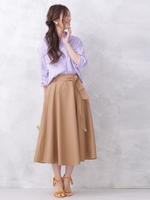 【WEB限定】コットンナイロンボリュームスカート/ベージュ