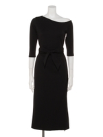 【WEB限定】ワンショルカットワンピース/ブラック