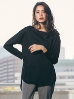 【WEB別注】きれいめオーバーゆったりTカットソー/ブラック