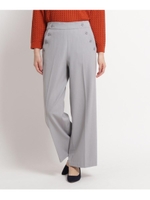 【XS〜Lサイズあり、洗える】起毛マリン風ワイドパンツ/ライトグレー(011)