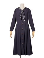 【an another angelus limited】ストライプスカーフ付きワンピース/NAVY