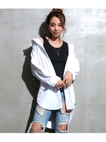 【anap Latina】 共布ベルト付シャツワンピース/ホワイト(001)