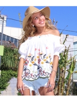 【anap mimpi】 コットンレース刺繍トップス/ホワイト(001)