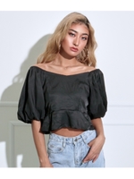 【anapLatina】バルーンスリーブオフショルダートップス/ブラック(027)