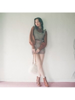 【lottie made】frill check  bustier/チェックブラック