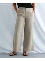 【ウォッシャブル】ライトリネンワイドパンツ/ライトベージュ(051)