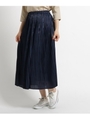 【ストア・WEB限定商品】シャイニーサテン細プリーツ/ネイビー(093)