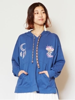 【チャイハネ】カラベラ＆ドリームキャッチャー刺繍フーディ/ネイビー
