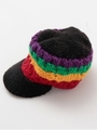 【チャイハネ】ハンドニットマルチボーダーキャップ/レインボー