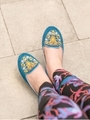 【チャイハネ】フォークロア刺繍フラットパンプス/コバルトブルー