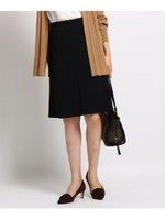 【マシンウォッシュ/UV】クロストレッチスカート/ブラックストライプ(319)