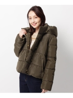 【羽毛ダウンよりもあたたかい！】【撥水】【蓄熱保温】中綿ショート丈コート/カーキ(027)