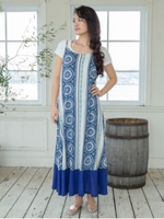 【欧州航路】グラナダロングキャミワンピース/ブルー