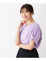 【汗染み防止・洗濯機可】ドルマンカットソー/ライトパープル(081)