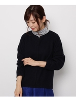 【手洗い可】ツイード風ジャージハートネックプルオーバー/ネイビー(093)