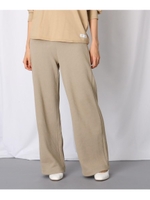 【洗える】ウエストゴムリブストレートパンツ/ライトベージュ(051)