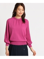 【洗える】シフォンフリルプリーツプルオーバー/ラズベリーピンク(073)