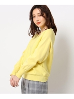 【洗濯機可、アンチピリング】コンパクトコットンガーター天竺ドルマンニット/レモンイエロー(031)