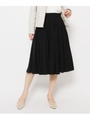 【入卒・大きいサイズあり・13号・15号】らくちんパウダーサテンプリーツスカート/ブラック(019)