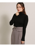 【美人百花12月号掲載】ウール混ロングスリーブタートルニット/ブラック(019)