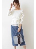 ◆デニムタイトスカート/ライトインディゴ1(111)