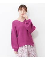 アゼアミパフスリーブニット/パープル