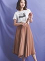 イレヘムプリーツスカート/茶