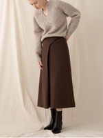ウールカシミヤセミタイトスカート/モカ