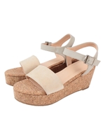 ウェッジソールストラップサンダル/ライトベージュ
