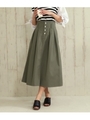 ウエストタックフレアツイルスカート/カーキ(014)