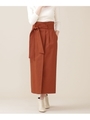 ウエストベルト付きタックスカート/テラコッタ