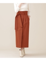 ウエストベルト付きタックスカート/テラコッタ