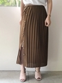 オープンプリーツスカート/BROWN