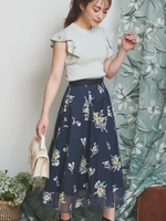 オパールフラワースカート/紺