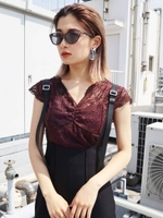 カットレースタンクトップ/RED