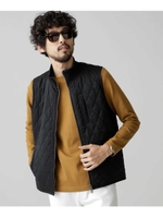 キルティングスタンドリブネックベスト/ブラック(010)