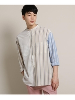 クレイジーパターン ストライプシャツ/ベージュ(652)