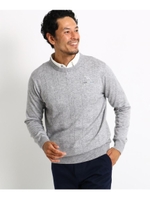 ケーブル編みクルーネックセーター/ライトグレー(911)