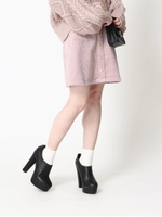 コーデュロイ台形ミニスカート/ラベンダー