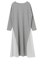 サイドスリットドッキングワンピース/杢グレー