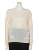 サイドレースプルオーバーニット/オフシロ