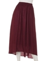 サテンフレアスカート/ボルドー