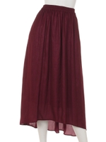 サテンフレアスカート/ボルドー