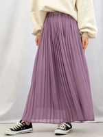 シフォンプリーツロングスカート/パープル