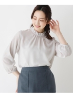 ジョーゼットフリルプチハイネックプルオーバー/ライトグレー(011)
