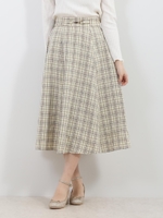 スウィートフレアスカート/ベージュ柄