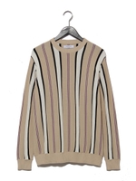 ストライプKNITPO/ベージュ